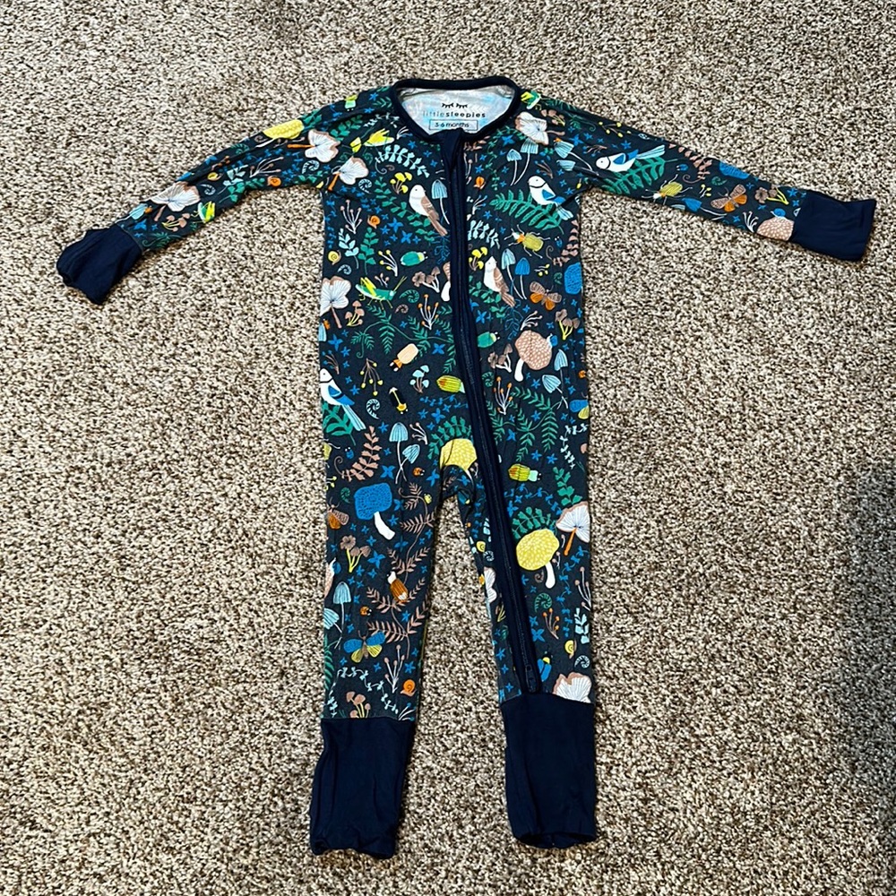 Little sleepies zippies - midnight woodland magic 3-6 months